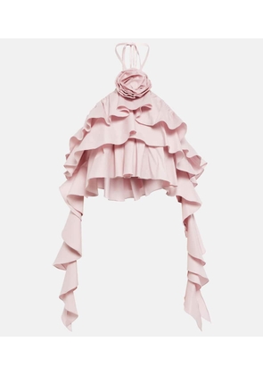 Blumarine Ruffled halterneck crop top