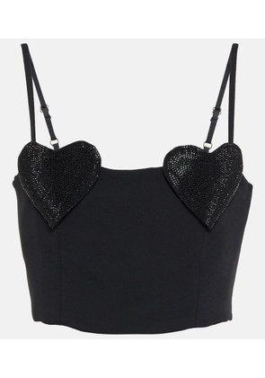 Blumarine Crystal-embellished cropped top
