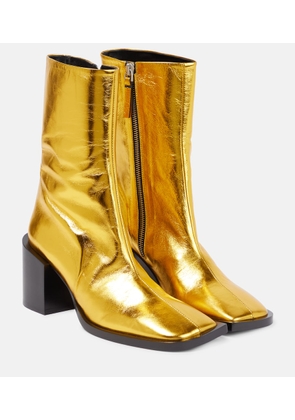 Jil Sander Metallic leather ankle boots