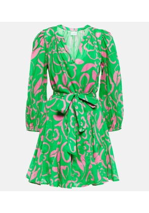 Velvet Kiki belted floral cotton minidress