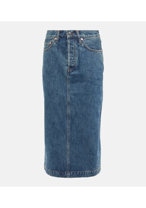 Wardrobe.NYC High-rise denim midi skirt