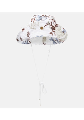 Erdem Floral linen-blend bucket hat