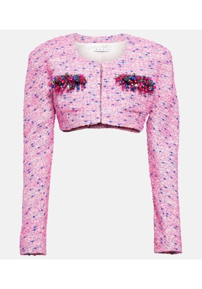 Area Embellished boucle cropped jacket