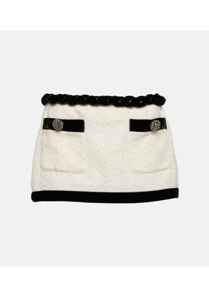 Area Embellished boucle miniskirt