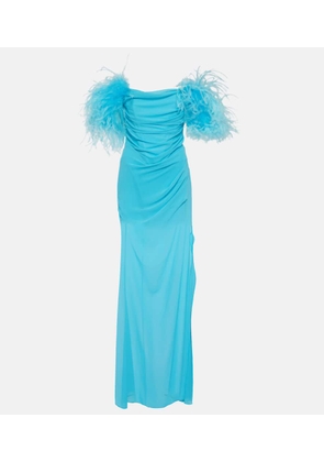 Giuseppe di Morabito Feather-trimmed georgette maxi dress