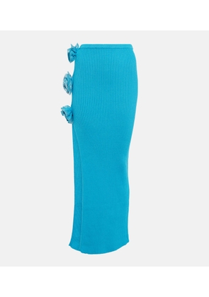 Giuseppe di Morabito Embellished ribbed-knit midi skirt