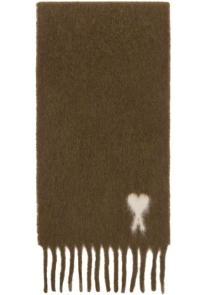 AMI Paris Brown Alpaca Ami de Coeur Scarf