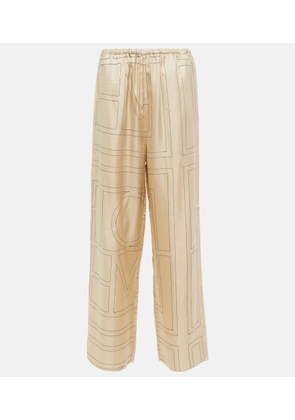 Toteme Logo mid-rise silk pants