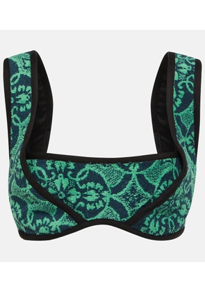 Marine Serre Printed terry bralette