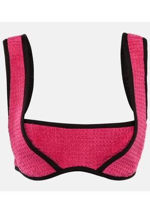 Marine Serre Jacquard cotton bra top