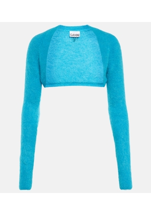 Ganni Alpaca and wool-blend cropped cardigan