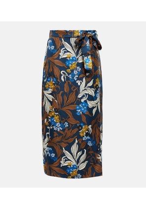 'S Max Mara Zante floral silk midi skirt