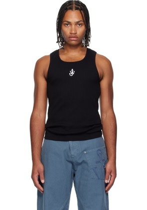JW Anderson Black Anchor Embroidery Tank Top