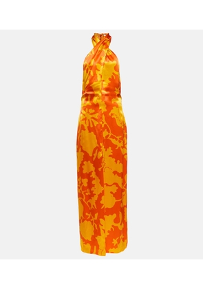 SIR Printed silk maxi dress