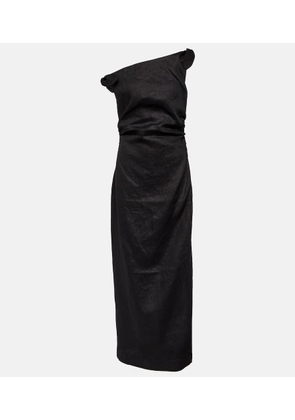 SIR One-shoulder linen maxi dress
