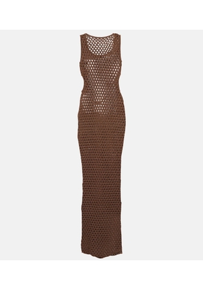 SIR Aline cutout crochet midi dress