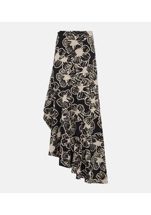 Max Mara Asymmetric printed maxi skirt