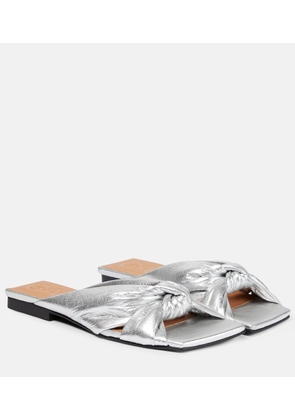 Ganni Metallic padded sandals