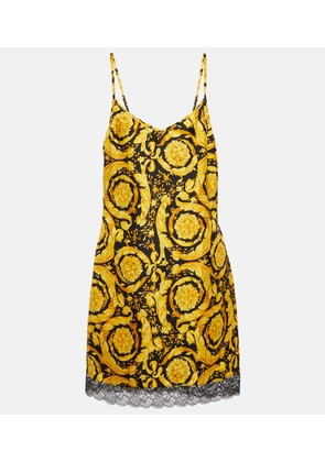 Versace Barocco silk camisole minidress