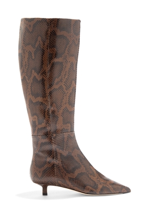 Aeyde Sabrina Snake-Effect Leather Knee Boots - Moda Operandi