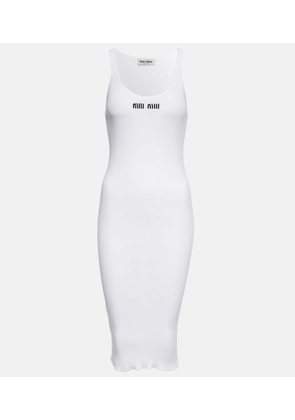 Miu Miu Logo cotton jersey midi dress