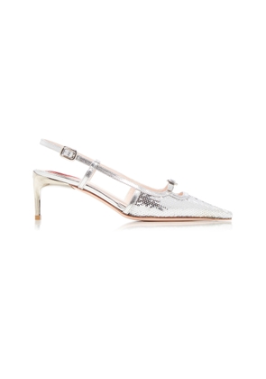 Roger Vivier Sequined Mini-Buckle Slingback Pumps - Moda Operandi