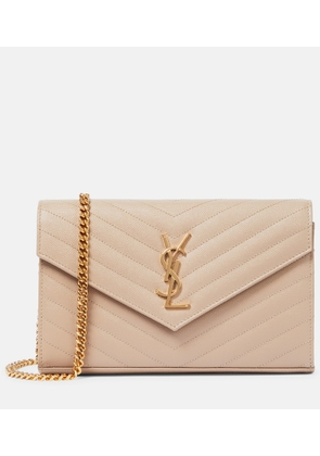 Saint Laurent Cassandre matelasse leather wallet on chain