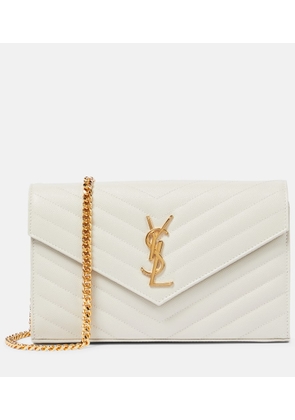 Saint Laurent Cassandre matelasse leather wallet on chain