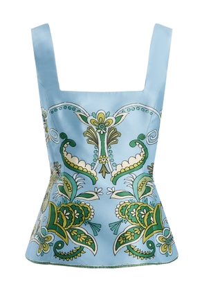 ALÉMAIS Exclusive Marion Printed Twill Peplum Top - Moda Operandi