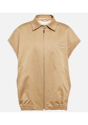 Miu Miu Zip-up cotton twill vest