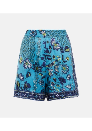 Poupette St Barth Isabelle floral satin shorts