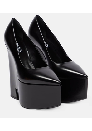 Versace Tempest leather platform pumps