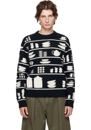 JW Anderson Black & White Crockery Jacquard Sweater