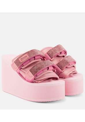 Blumarine X Suicoke Moto embellished platform slides