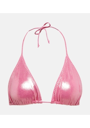 Norma Kamali Metallic triangle bikini