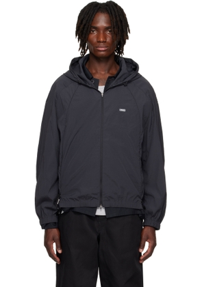 AMOMENTO Gray Nylon Hooded Jacket