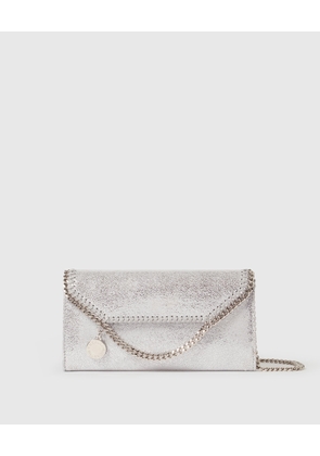 Stella McCartney - Falabella Flap Continental Wallet, Woman, Silver