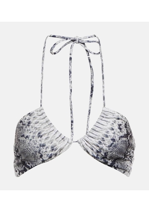 Norma Kamali Jason printed bandeau bikini top