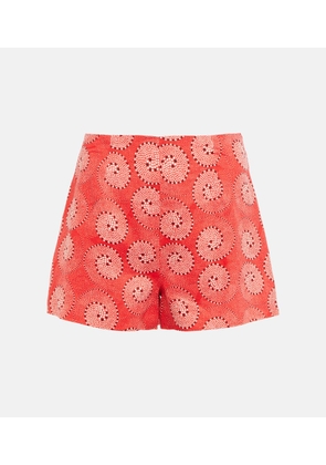 Staud Oscar printed linen shorts