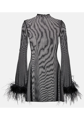Oseree Feather-trimmed minidress