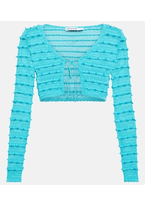 Self-Portrait Embellished striped knit cardigan