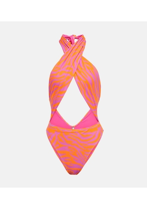 Reina Olga Italian Stallion zebra-print swimsuit