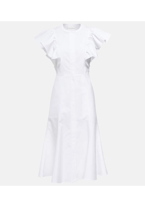Chloe Ruffle-trimed cotton midi dress