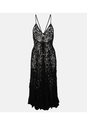 Anna Kosturova Open-knit cotton midi dress