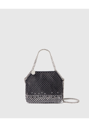 Stella McCartney - Falabella Nano Crystal Tote Bag, Woman, Schwarz/Silber