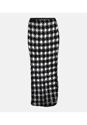 Anna Kosturova Open-knit cotton midi skirt