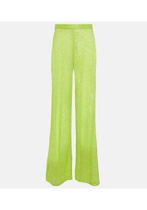 Self-Portrait Wide-leg sequined pants