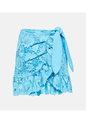 Self-Portrait Cotton lace miniskirt