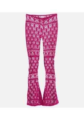 Anna Kosturova Bianca crochet flared cotton pants