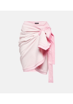 Y/Project Embroidered cotton terry miniskirt